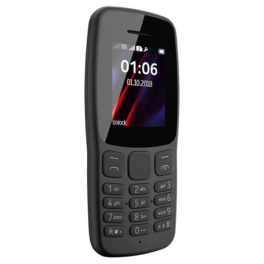 Nokia 106 2018 Dual Sim - Brand New Boxed Unlocked Sim Free - Black