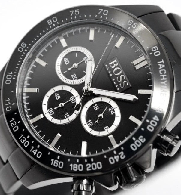 Hugo Boss HB1512961 Men's Chronograph Watch Black Dial Stainless Steel - TTPlugUK