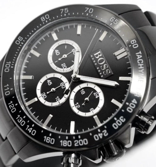Hugo Boss HB1512961 Men's Chronograph Watch Black Dial Stainless Steel - TTPlugUK