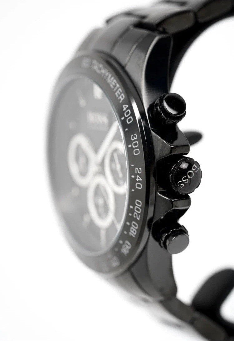 Hugo Boss HB1512961 Men's Chronograph Watch Black Dial Stainless Steel - TTPlugUK