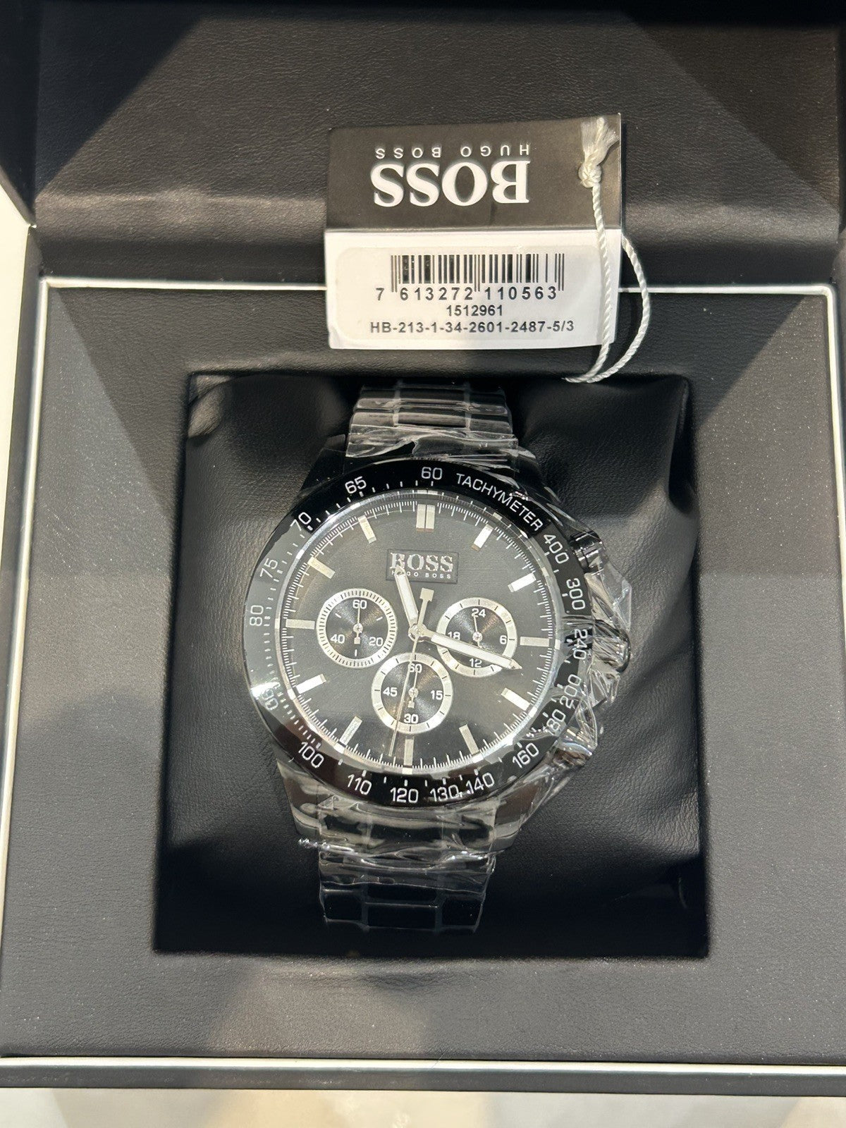 Hugo Boss HB1512961 Men's Chronograph Watch Black Dial Stainless Steel - TTPlugUK