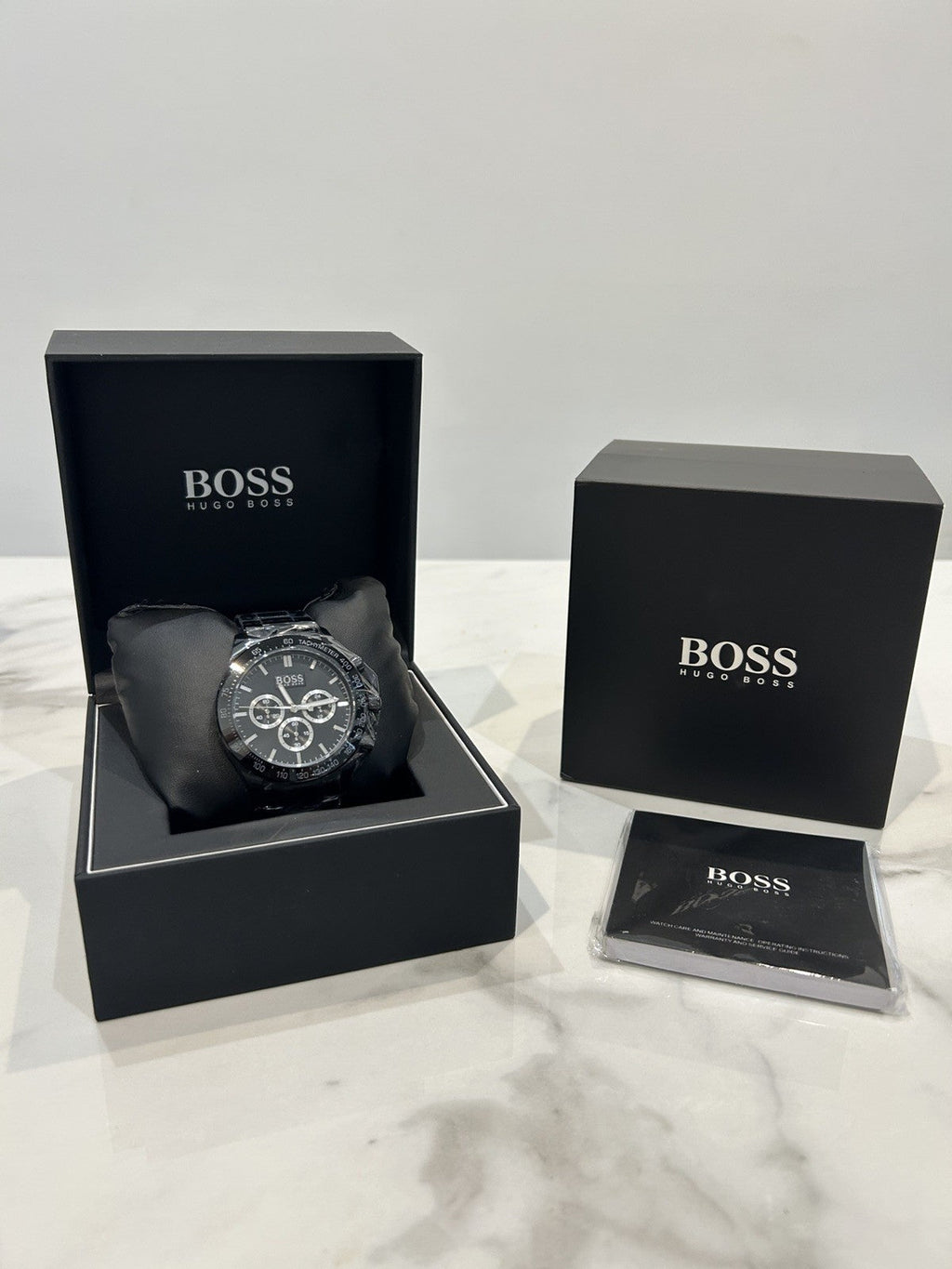 Hugo Boss HB1512961 Men's Chronograph Watch Black Dial Stainless Steel - TTPlugUK