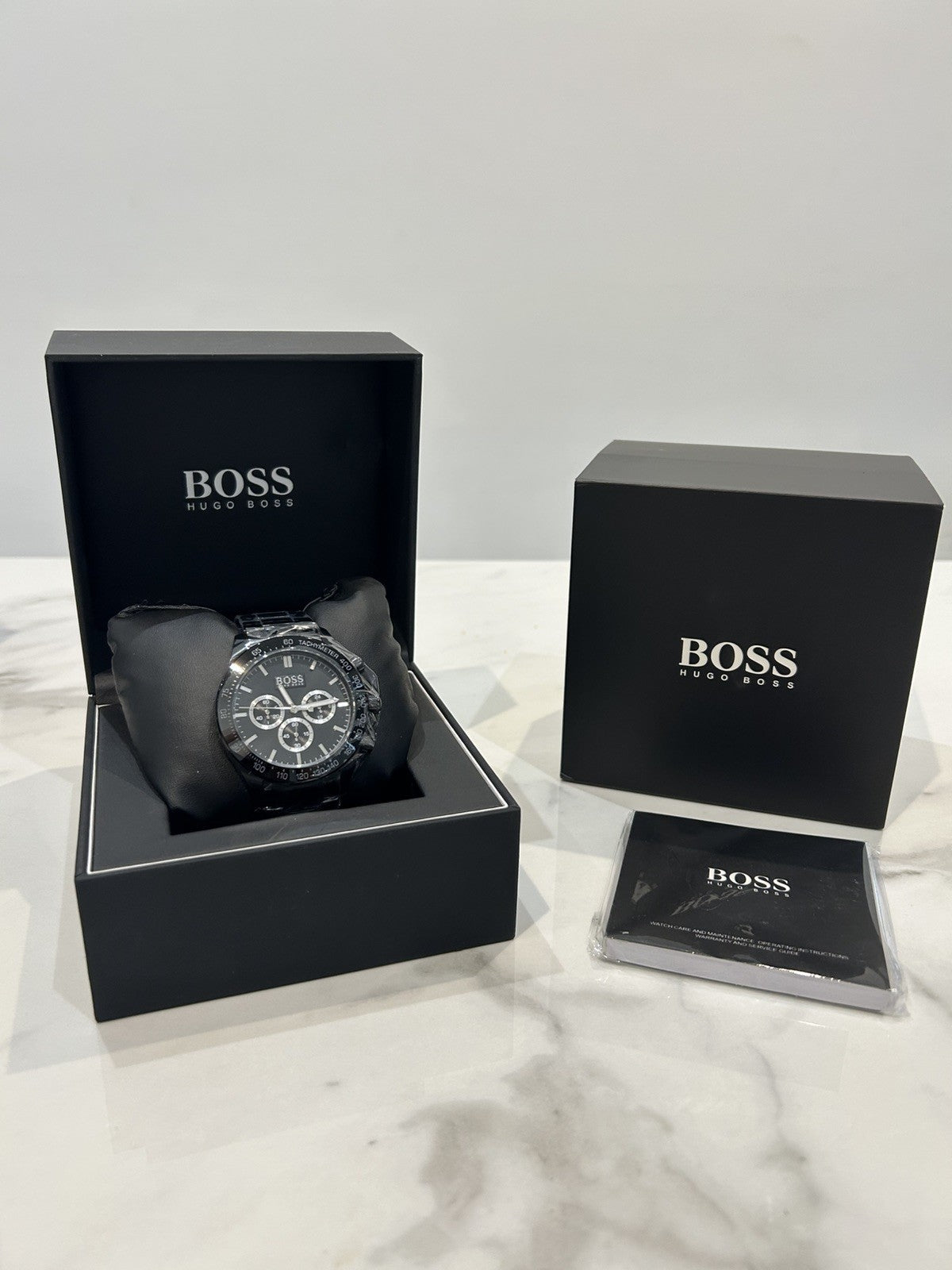 Hugo Boss HB1512961 Men's Chronograph Watch Black Dial Stainless Steel - TTPlugUK