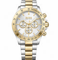Hugo Boss HB1512960 Ikon Men's Chronograph Watch - Silver/Gold Strap White Dial