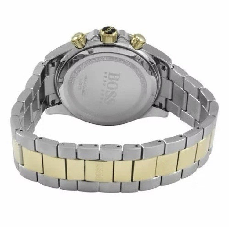 Hugo Boss HB1512960 Ikon Men's Chronograph Watch - Silver/Gold Strap White Dial