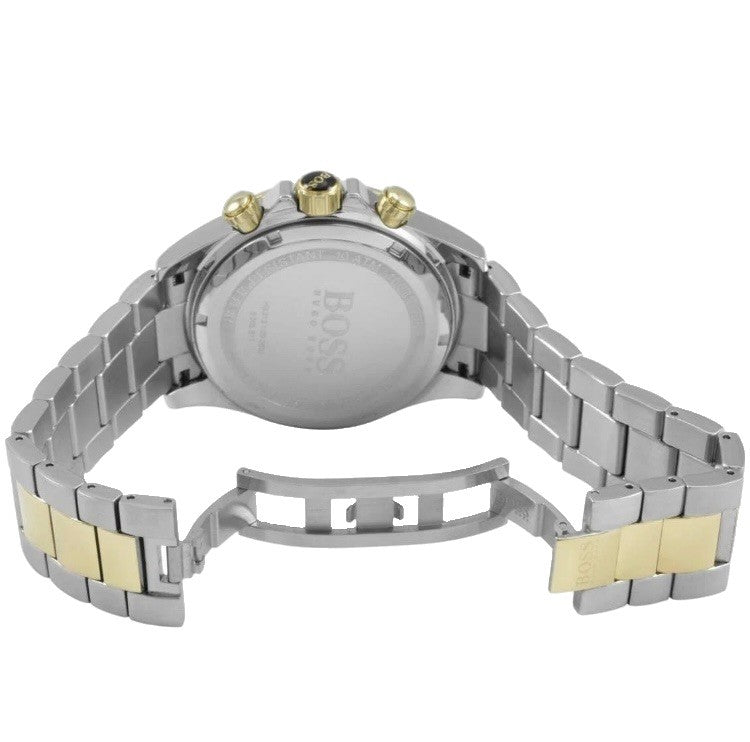 Hugo Boss HB1512960 Ikon Men's Chronograph Watch - Silver/Gold Strap White Dial