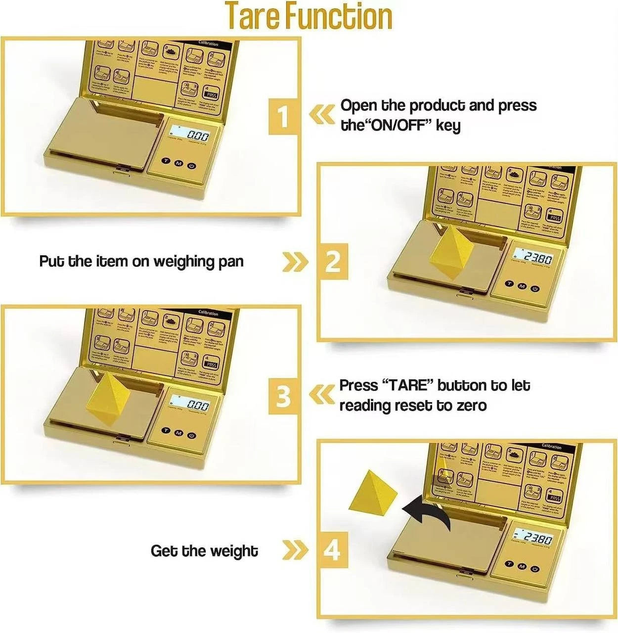 Gold Pocket Digital Scales 0.01g 200g