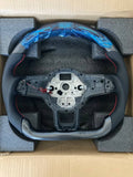 VW Golf MK7 / MK7.5 Carbon Fibre LED Steering Wheel - Red Stitching - Brand New - TTPlugUK